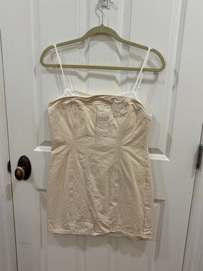 Bobbles & Lace Ivory Corset Mini Dress Adjustable Straps Size Medium